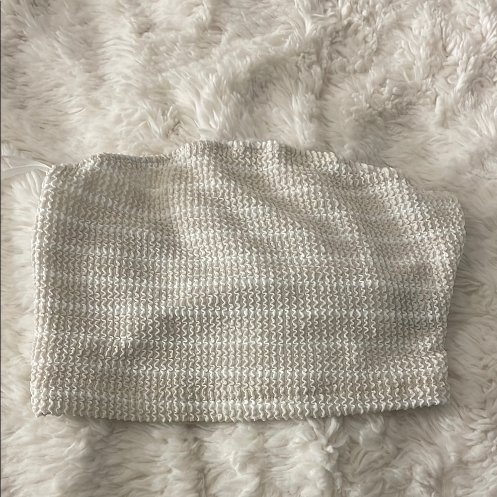 White Textured Tube Top